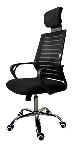 Imagen 2 de 5 de Silla De Oficina Gerencial Collins Alta Negra Giratoria