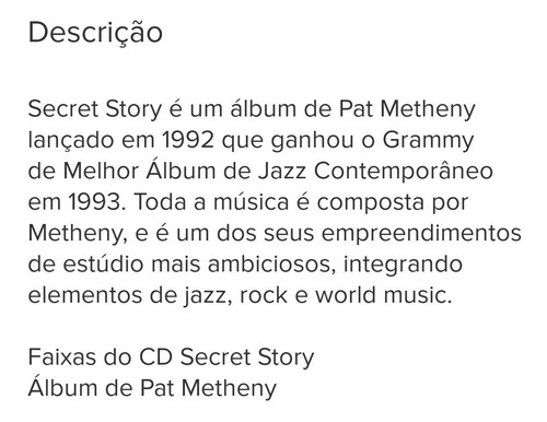 Cd Pat Metheny Group - Letter From Home - Álbum Musical