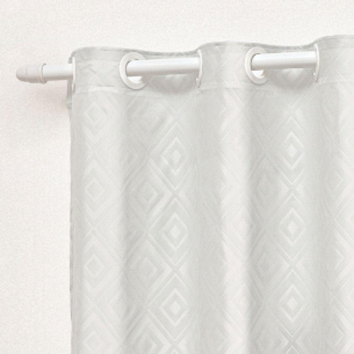 Cortina Em Jacquard Bahamas 4,00 X 2,70 Varão - Cinza Claro