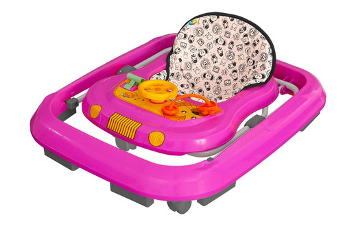 Andador Infantil De Bebê Safari Rosa Tutty Baby