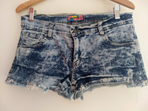 Short Mujer Jean Nevado Tiro Medio Elastizado Muaa Medium 