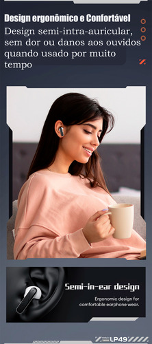 Fones De Ouvido Surround Bluetooth Preto Thinkplus Lp49 Preto