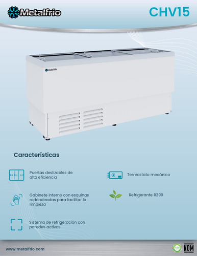 Congelador Horizontal Metalfrio Chv15 -18° A -23°c