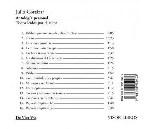 Antologia Personal ( Julio Cortazar )(c/cd)