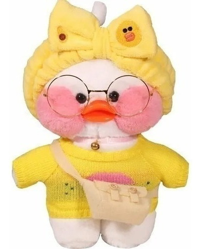 Lalafanfan Cafe Peluche, Patito Blanco Con Accesorios