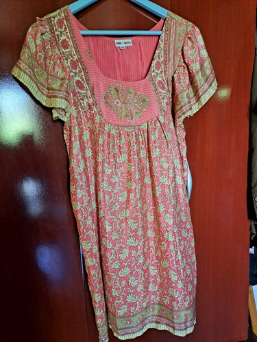 Vestido Túnica T/seda India Santa Ts/m Amplio Impecable!