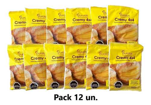 Pack 12 Un. Crema Pastelera Puratos Cremy 4x4 350 Gr.