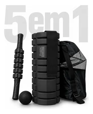 Kit de Liberação Miofascial Pluggei Select para Massagem com Rolo e Bola Lacrosse