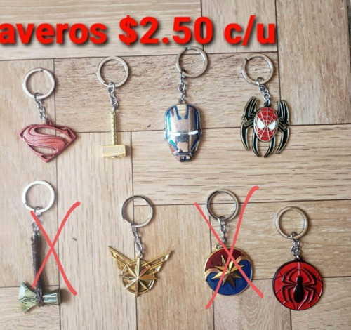 Imagen 2 de 3 de Llaveros Avengers, Spideman,