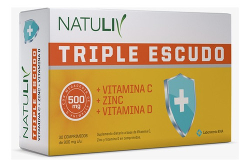 Natuliv Triple Inmunidad Vitamina C  D Y Zinc 30 Comprimidos