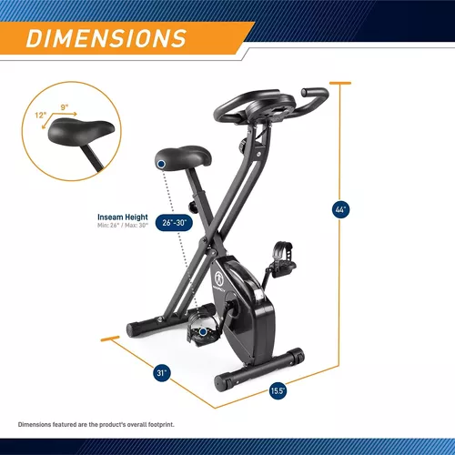 Marcy Bicicleta estática plegable vertical con resistencia ajustable para  entrenamiento cardiovascular y entrenamiento de fuerza, múltiples estilos