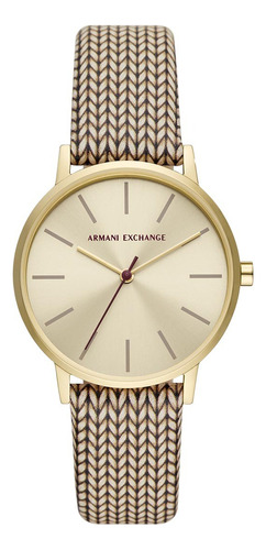 Reloj Mujer Armani Exchange Lola Piel Color de la correa Marrón Color del bisel Dorado Color del fondo Beige
