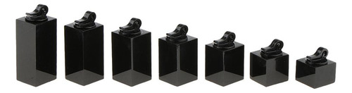 7pcs Expositores De Joyas Almacenamiento Cuboide Negro