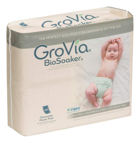 Grovia Almohadilla Desechable Biosoaker Para Panales De Tela