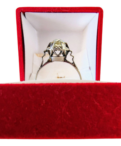 Antiguo Anillo Europeo De Platino Y Diamante De 0,70 K Gris Claro 16,5 (Usado)