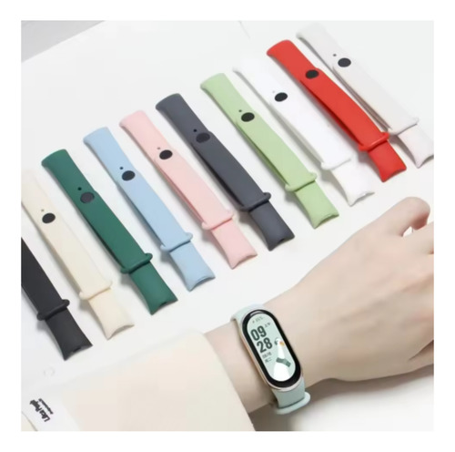 Kit 3 Pulseiras Compatível Mi Band 9 Mi Band 8 Trava Metal