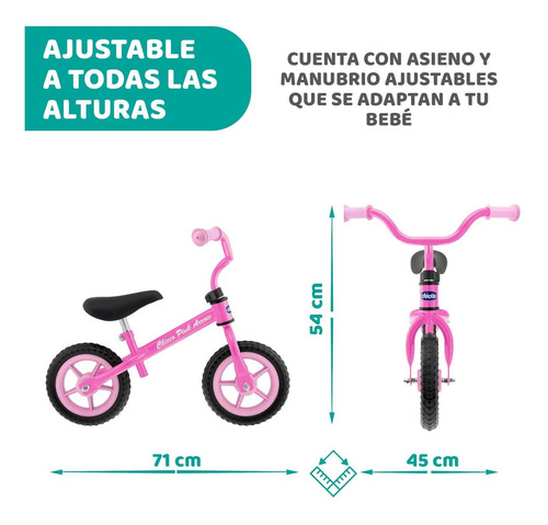 Imagen 3 de 5 de Chicco Bici De Balance Pink Arrow, Color Rosa