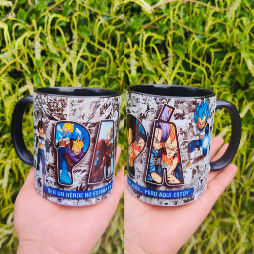 Taza Cerámica Color/regalo A Papá/325ml/frase Con Personaje/ Vegeta