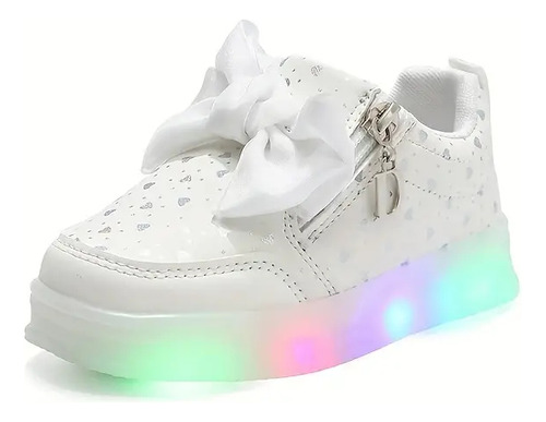 Tenis Con Luz Led Zapato Para Niiñas Corazones