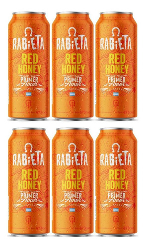 Cerveza Artesanal Rabieta Red Honey 473 Ml X6 - Fullescabio