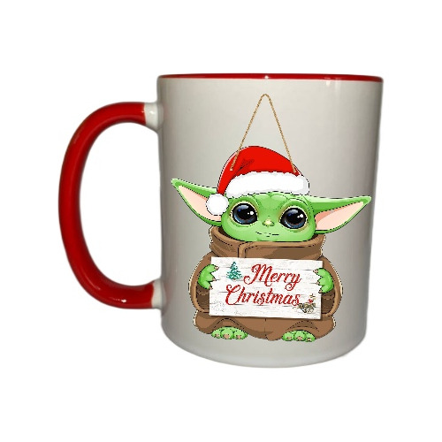 Taza Baby Yoda Navideño 