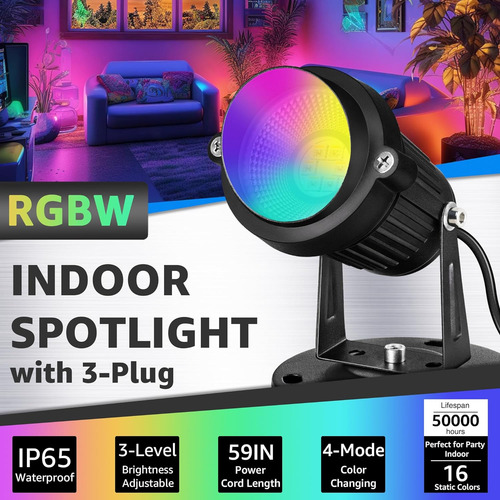 Rgbw - Luces De Foco Interiores De 6 W Control Remoto, ...