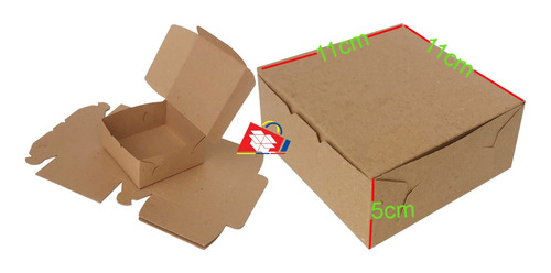 500 Cajas Kraft Para Domicilios De 11x11x5cm