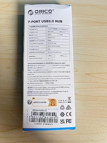 Hub Usb 3.0 De 7 Puertos Con Cable De 5,9 Pulgadas, Divisor