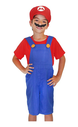 Fantasia Super Mario Bros Curto Infantil