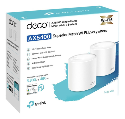 Router Deco X60 Tp-link Pack De 2 Und Ax5400 Wifi 6