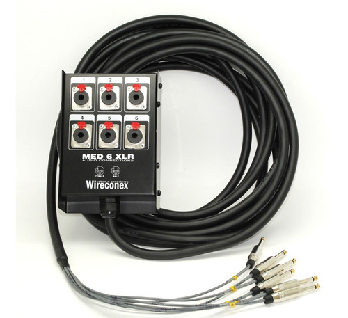 Multicabo Com Medusa 6 Vias 15 Metros Conectores P10 Mono