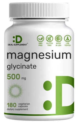 Citrato Magnesio Magnesium Glycinate 500mg, 180 V B0bkr735x8