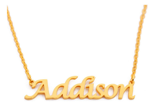 Kigu Collar Con Nombre Addison - Chapado En Oro De 18 Quilat