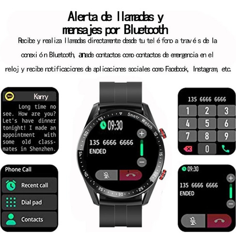 A Reloj Inteligente Para Hombre, Bluetooth, Llamada, Reloj