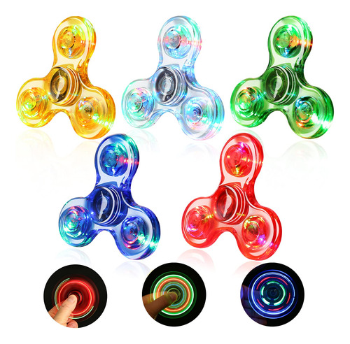 Scione 5 Pack Fidget Spinners - Led Light Up Fidget Spinner.