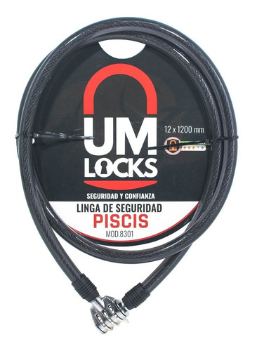 Linga Seguridad Bici Um Locks 8301 Piscis 1.20m Combinacion
