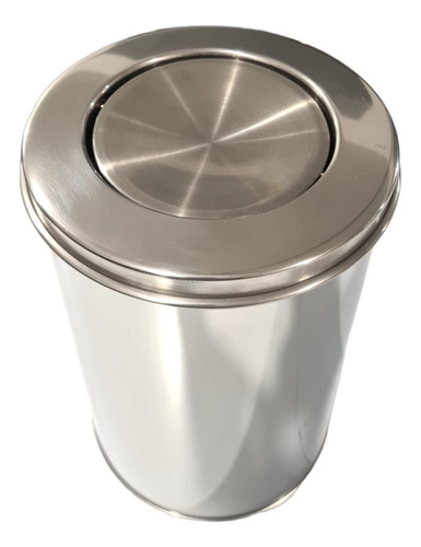 Lixeira De Inox 12 Litros Tampa Flip Top 24x30 Cm