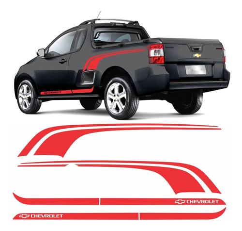 Kit Faixa Chevrolet Montana 2013 Adesivo Lateral Decorativo