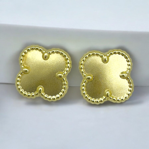 Aretes Trébol Oro 14 Kilates