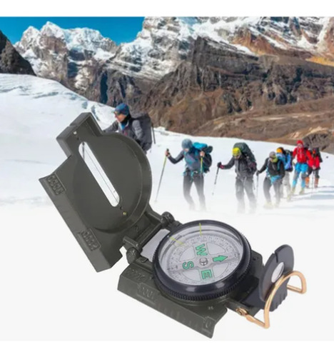 Brújula Lensática Profesional Militar Impermeable Metal Verde