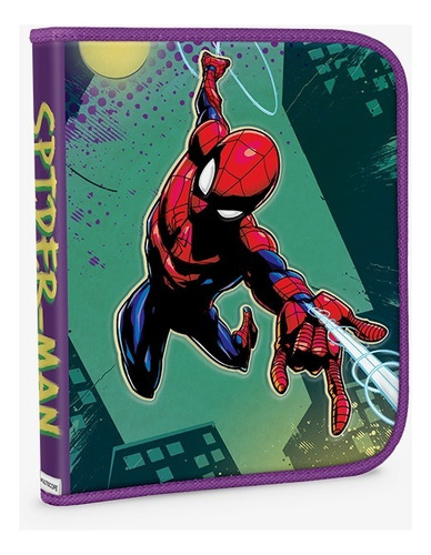 Cartuchera Escolar Un Piso Spider-man Multiscope Color Verde Spiderman