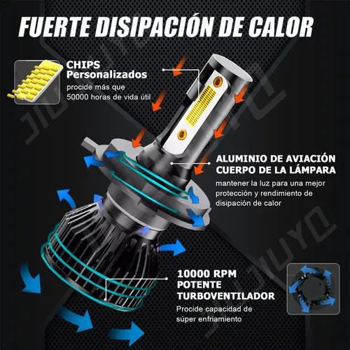 Dp. H4 Blanco Kit Faros Led Luz Alta Y Baja Para Hyundai