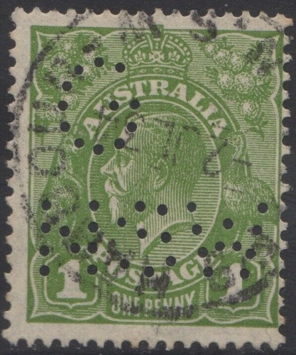 Estampillas Australia 1931 - Rey Jorge V / Perforado G Nsw