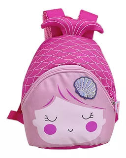 Mochila Bebé Sirena Jardín De Infantes - Rosa Roja