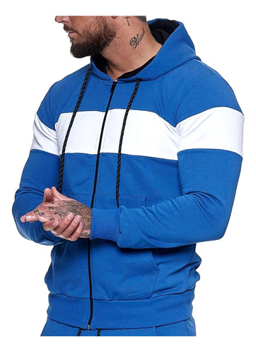 Suéter Deportivo Con Capucha En Bloques De Color Para Hombre
