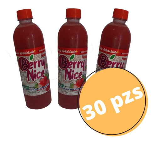 Caja De 30 Bebidas Berry Nice Sabor Fresa