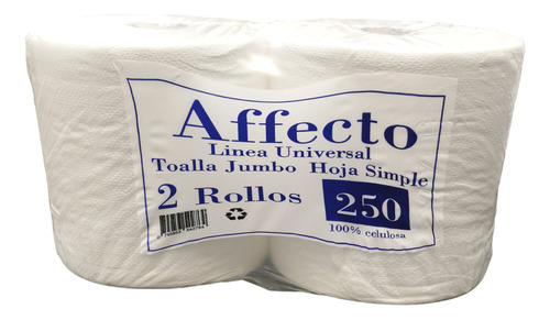 Toalla Jumbo Blanca Pack 2x250 Mts Institucional