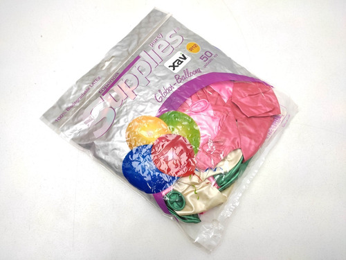 Imagen 2 de 4 de 50 Globos N°12 Metalizado Multicolor Supplies Tpa 6855 Xavi