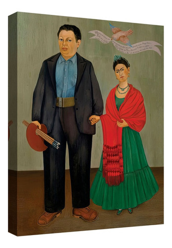 Cuadro Decorativo Canvas Coleccion Frida Kahlo 60x45 Color Frida Y Diego Armazón Natural