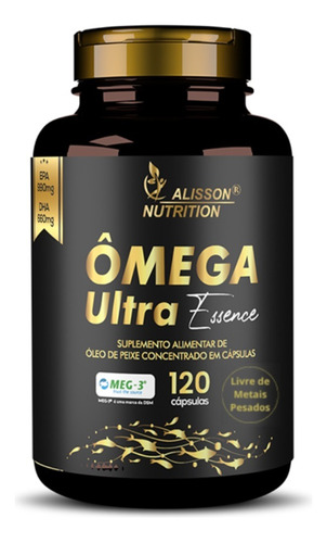 Ultra Ômega-3 1000mg 120cáps Epa 990mg Dha 660mg com selo Meg-3